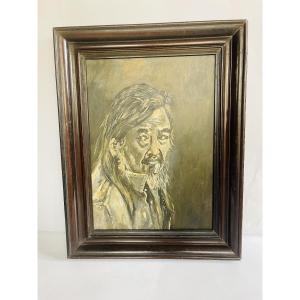 Painting Portrait Of Yan Pei Ming Signed Gil